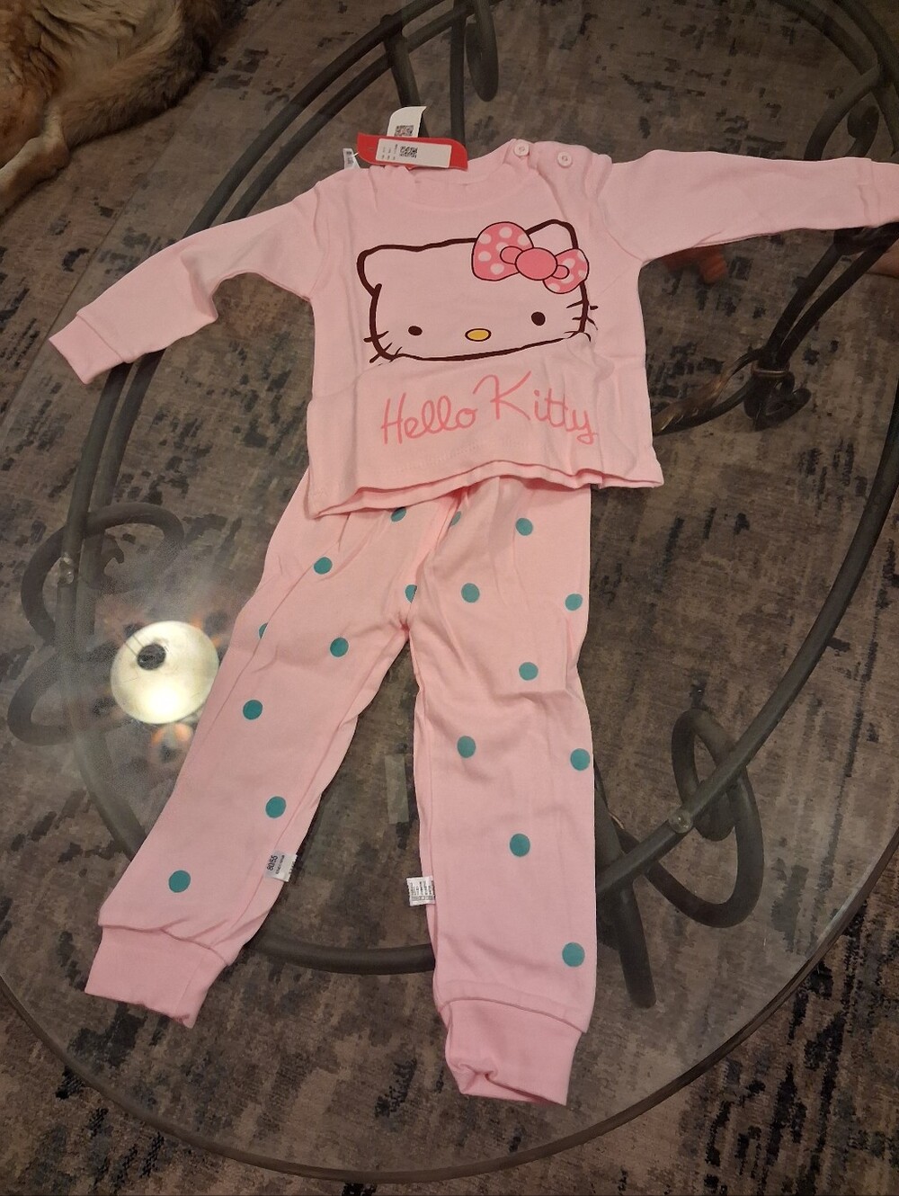 Hello Kitty Pink Polka Dot Kids Pajama Set